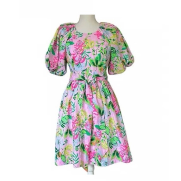 Lilly Pulitzer Knoxlie elbow-sleeve dress in the "Multi Via Amore Spritzer Sz 8 - Picture 4 of 10